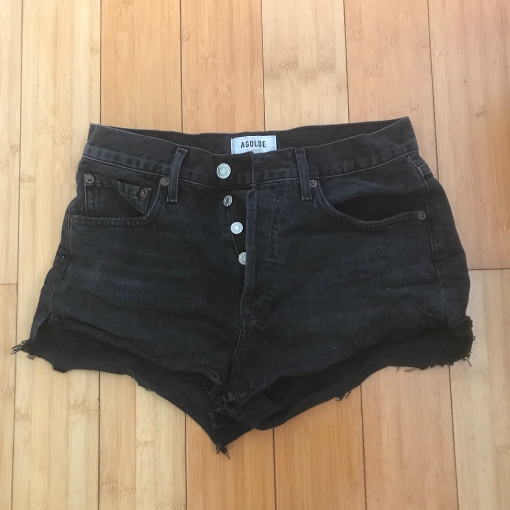 Agolde Black Parker Cuffoff Shorts